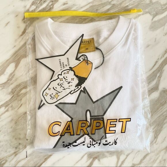 Carpet Company x Nike Dunk White Grey C-Star Logo Skateboarding T-Shirt NWT - Picture 6 of 16